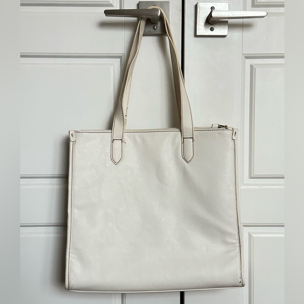 Large Vegan Leather White/Cream Coloured Nine West Tote Handbag/Purse - Picture 2 of 10